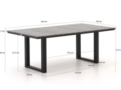Bellagio Fidenza lounge/dining tuintafel 160x90x62cm