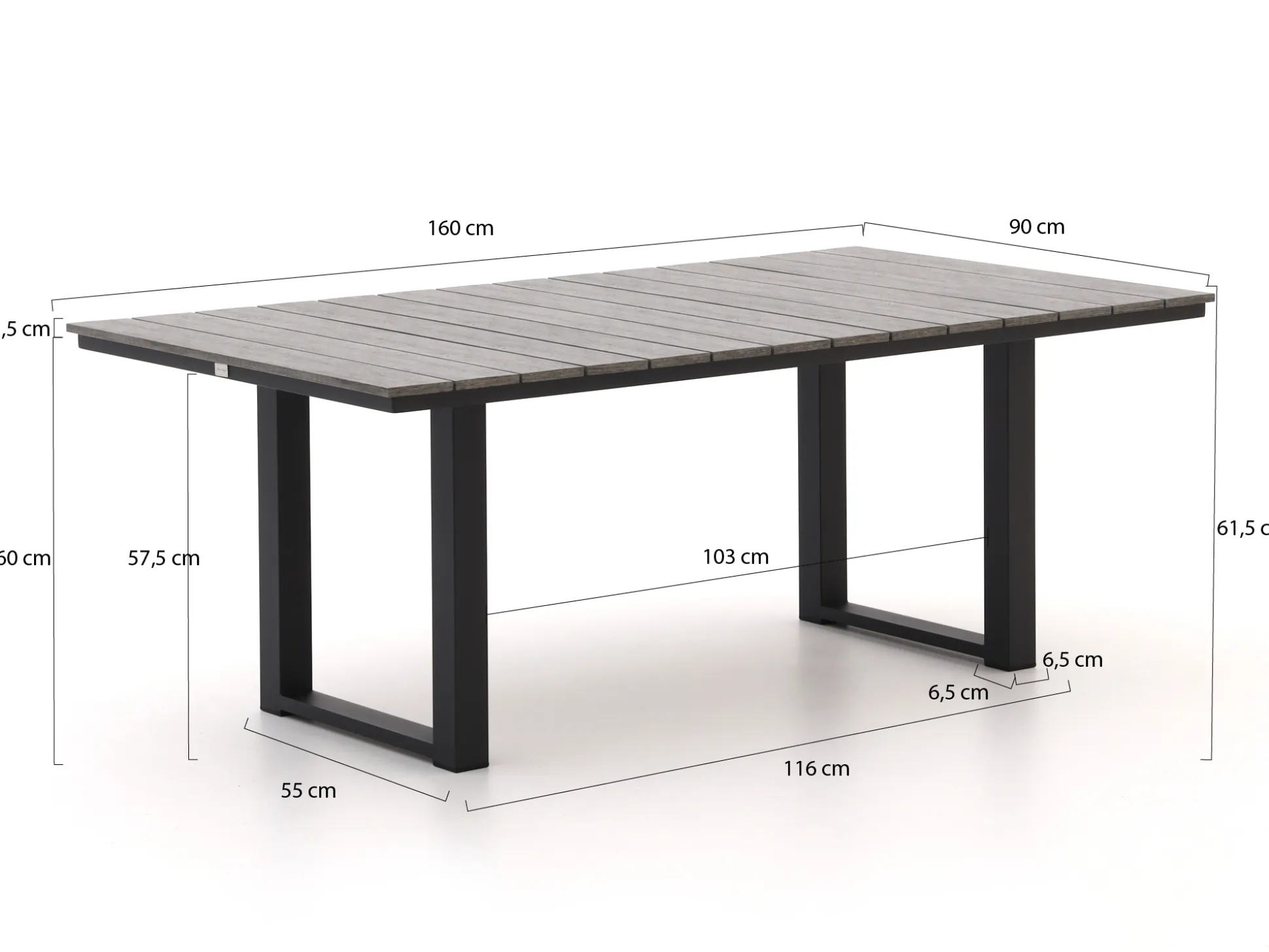 Bellagio Fidenza lounge/dining tuintafel 160x90x62cm