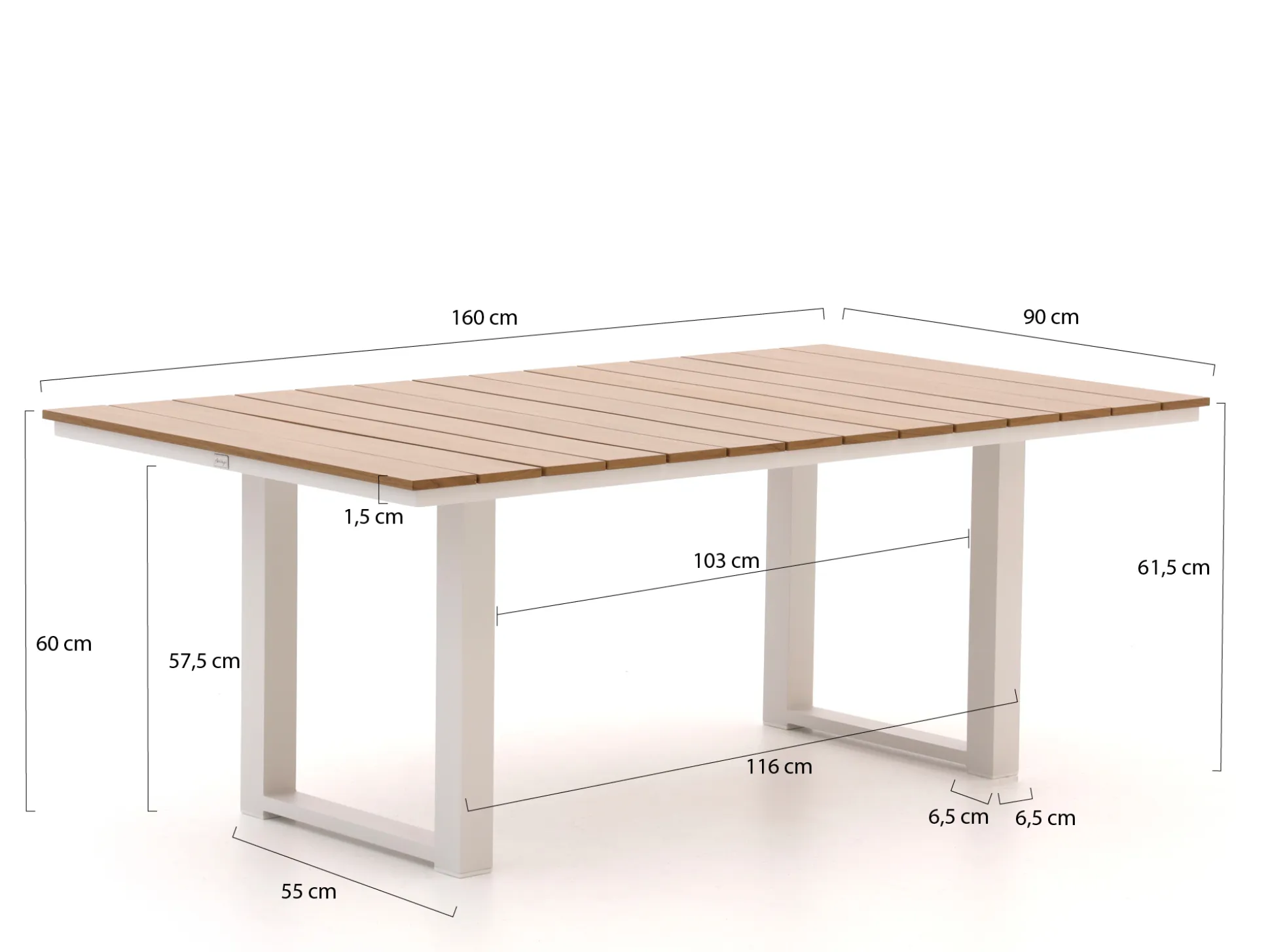 Bellagio Fidenza lounge/dining tuintafel 160x90x62cm