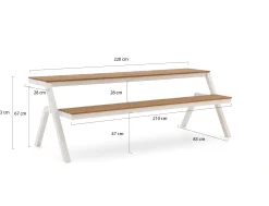 Bellagio Fidenza picknicktafel balkon 220x85x75cm
