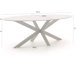 Bellagio Furato ellips dining tuintafel 240x120cm