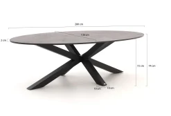 Bellagio Induno Ellips dining tuintafel 280x130cm