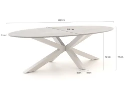 Bellagio Induno Ellips dining tuintafel 280x130cm