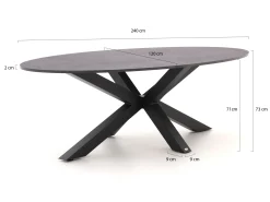 Bellagio Induno Ellips dining tuintafel 240x120cm