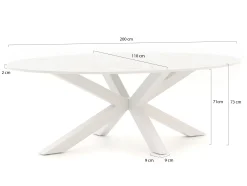 Bellagio Induno Ellips dining tuintafel 200x110cm