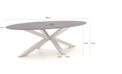 Bellagio Induno Ellips dining tuintafel 280x130cm