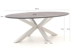 Bellagio Induno Ellips dining tuintafel 240x120cm