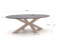 Bellagio Induno Ellips low dining tuintafel 240x120cm