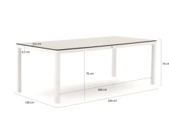 Bellagio La Fonte dining tuintafel 220x100cm