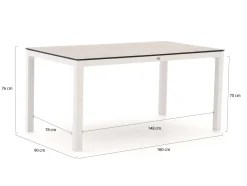 Bellagio La Fonte dining tuintafel 160x90cm