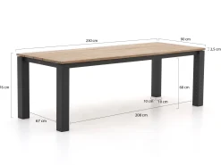 Bellagio Lagundo dining tuintafel 230x90cm