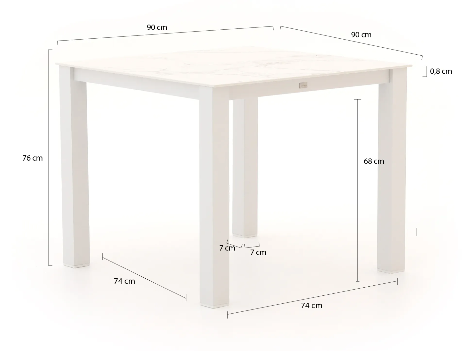 Bellagio Lagundo dining tuintafel 90x90cm