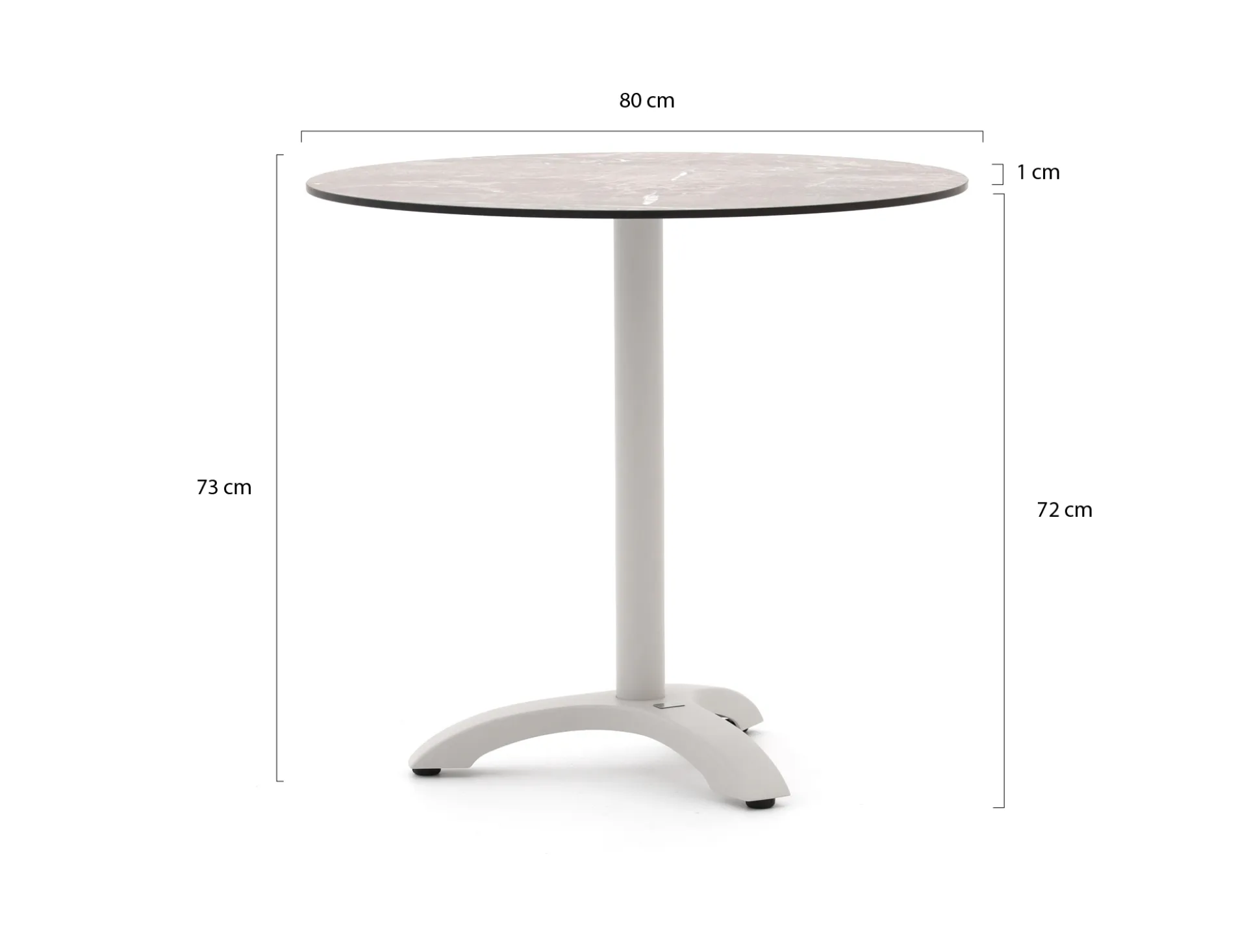 Bellagio Lisio tuintafel ø80cm (h:73cm)