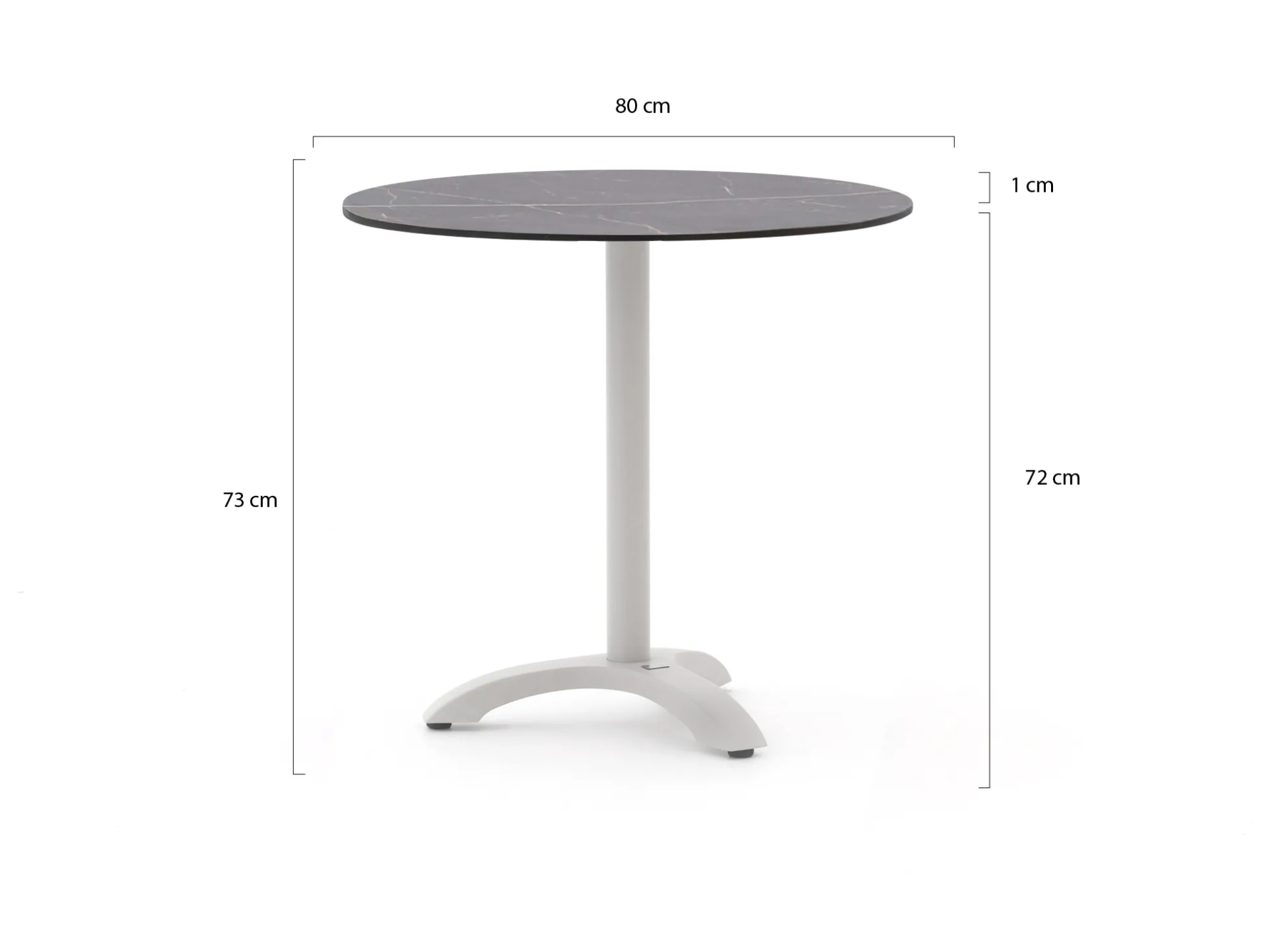 Bellagio Lisio tuintafel ø80cm (h:73cm)