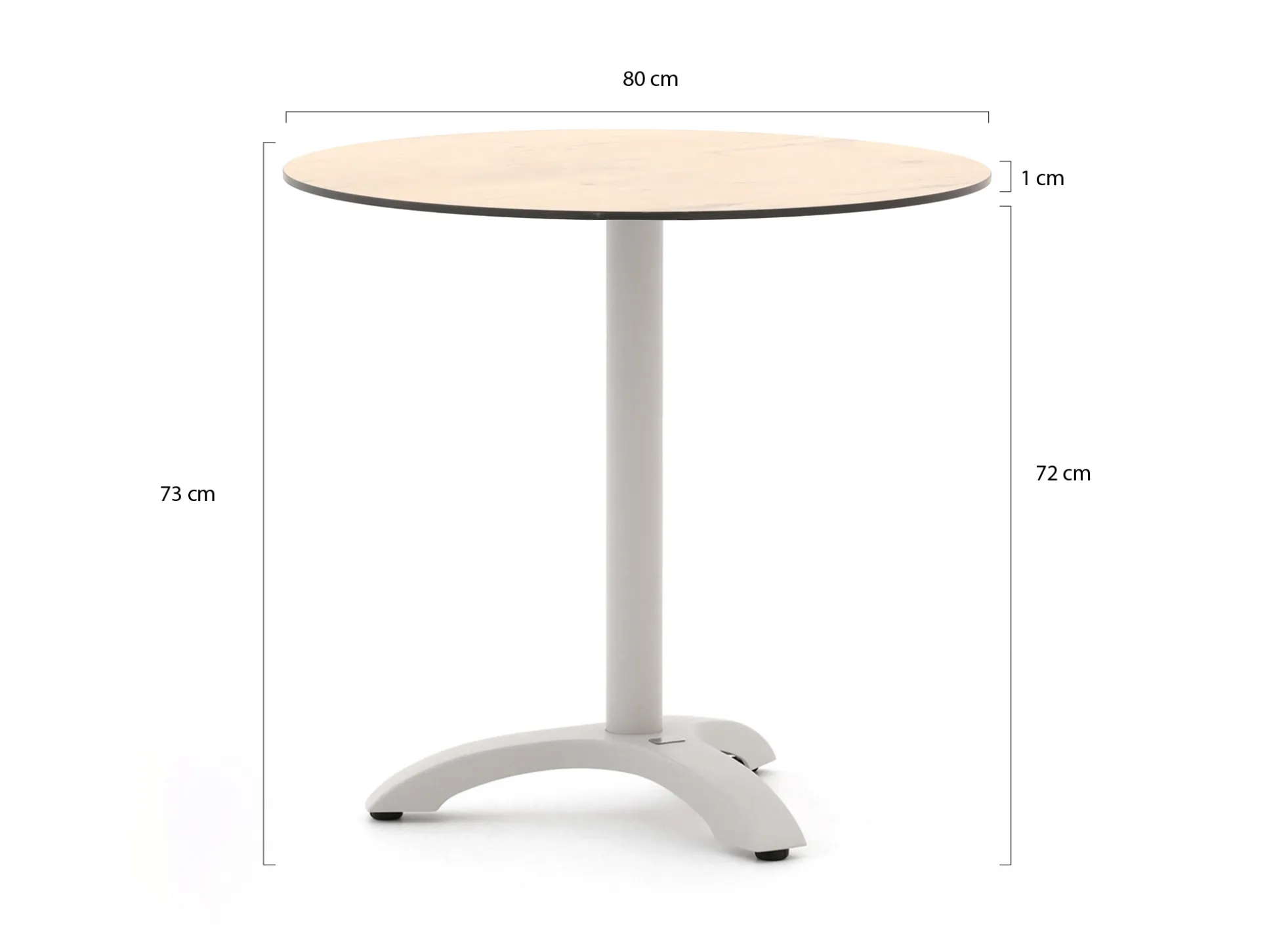 Bellagio Lisio tuintafel ø80cm (h:73cm)