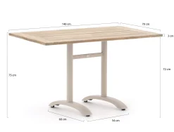 Bellagio Lisio tuintafel 140x80x75cm