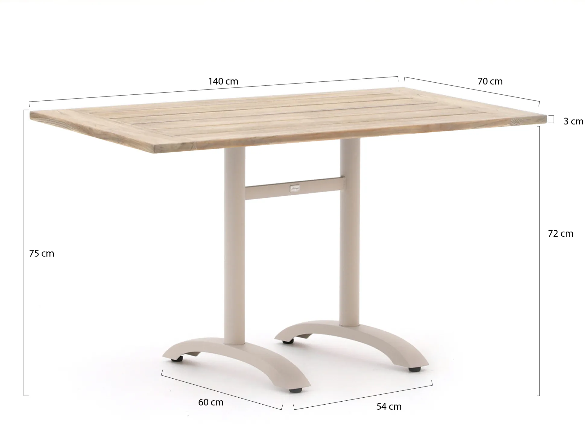 Bellagio Lisio tuintafel 140x80x75cm