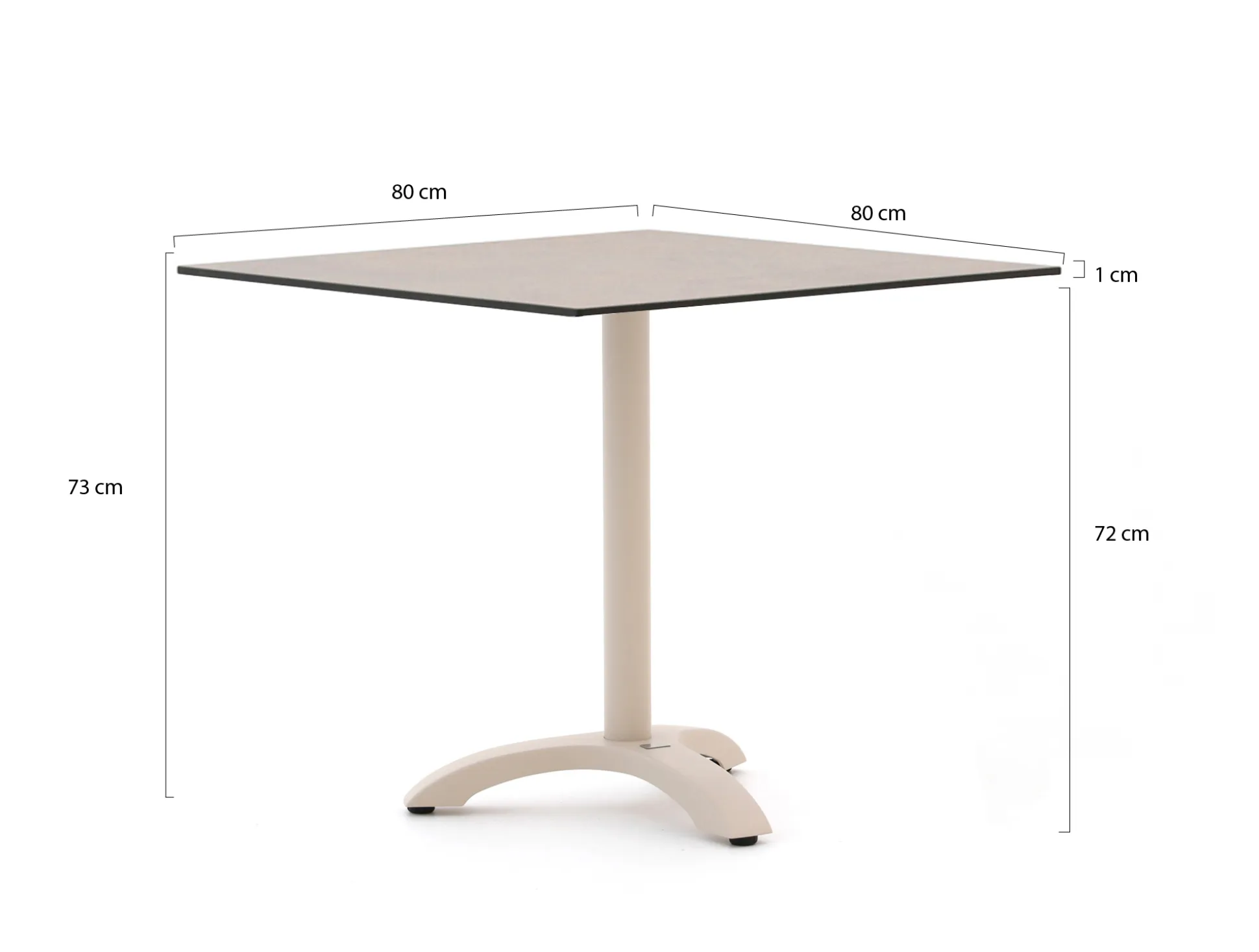 Bellagio Lisio tuintafel 80x80x73cm