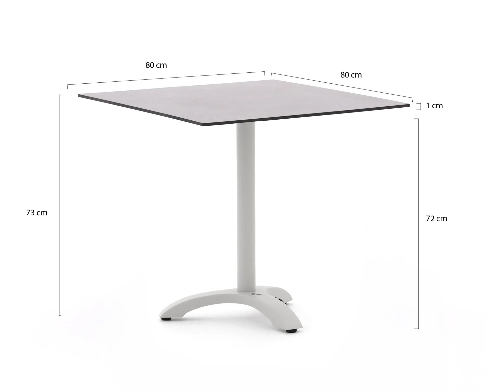 Bellagio Lisio tuintafel 80x80x73cm