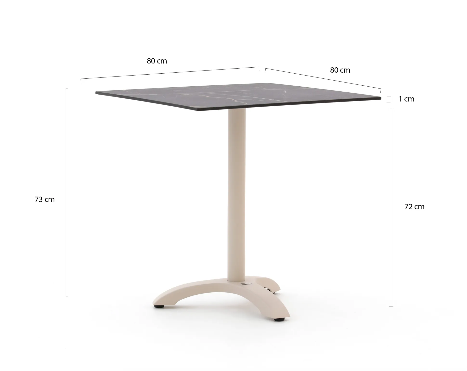 Bellagio Lisio tuintafel 80x80x73cm