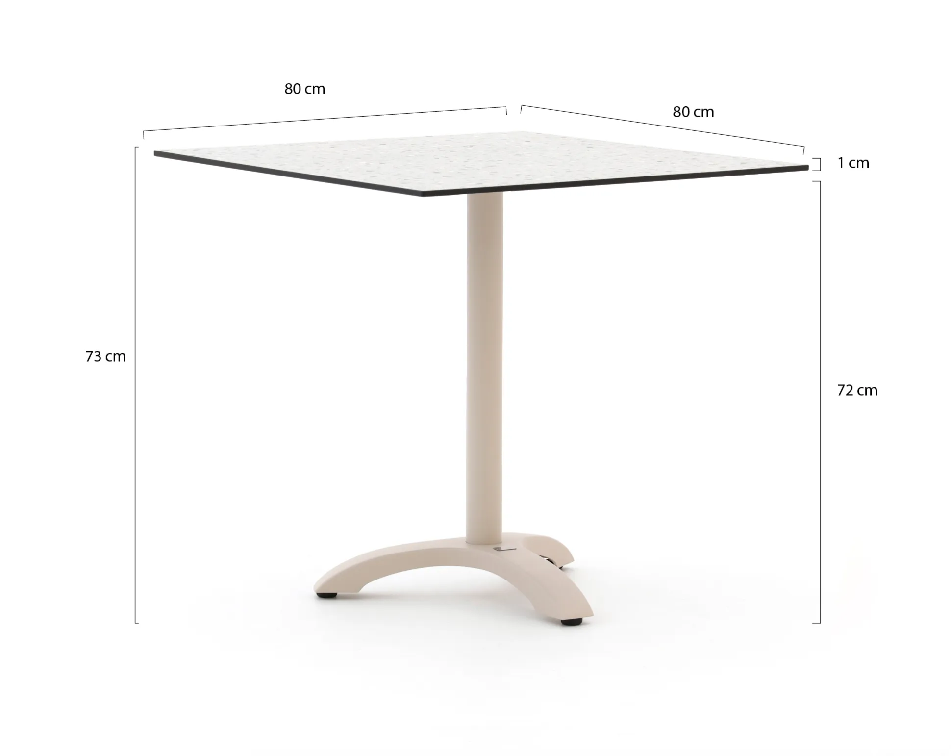 Bellagio Lisio tuintafel 80x80x73cm
