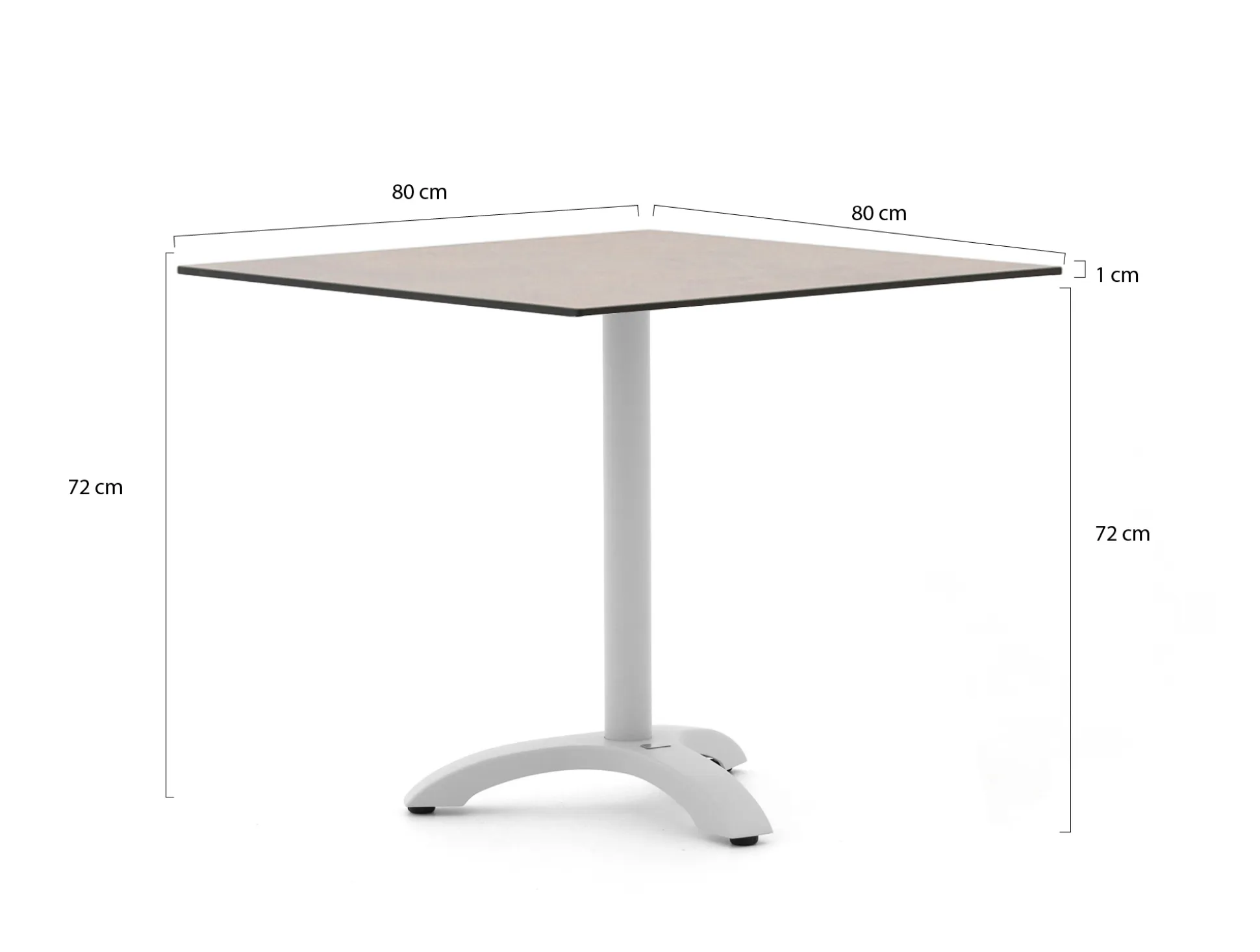 Bellagio Lisio tuintafel 80x80x73cm