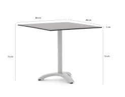 Bellagio Lisio tuintafel 80x80x73cm
