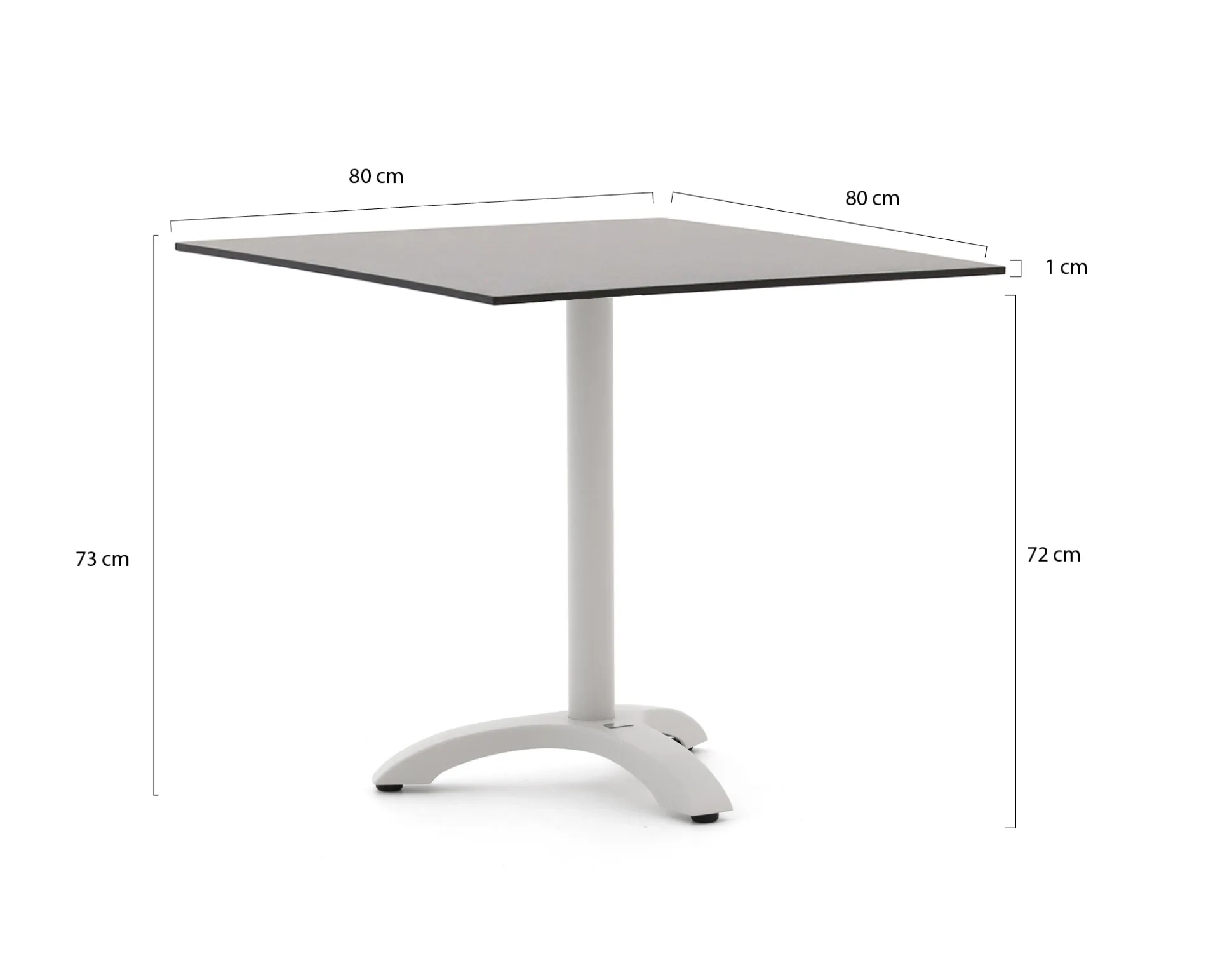 Bellagio Lisio tuintafel 80x80x73cm