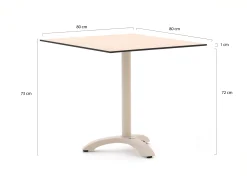 Bellagio Lisio tuintafel 80x80x73cm