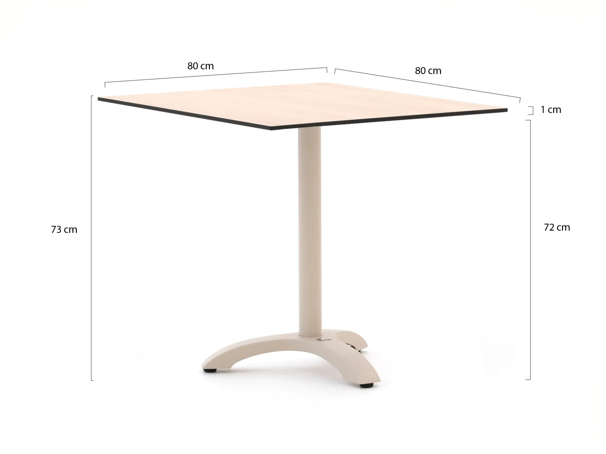 Bellagio Lisio tuintafel 80x80x73cm