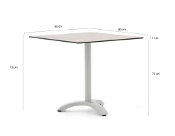 Bellagio Lisio tuintafel 80x80x73cm