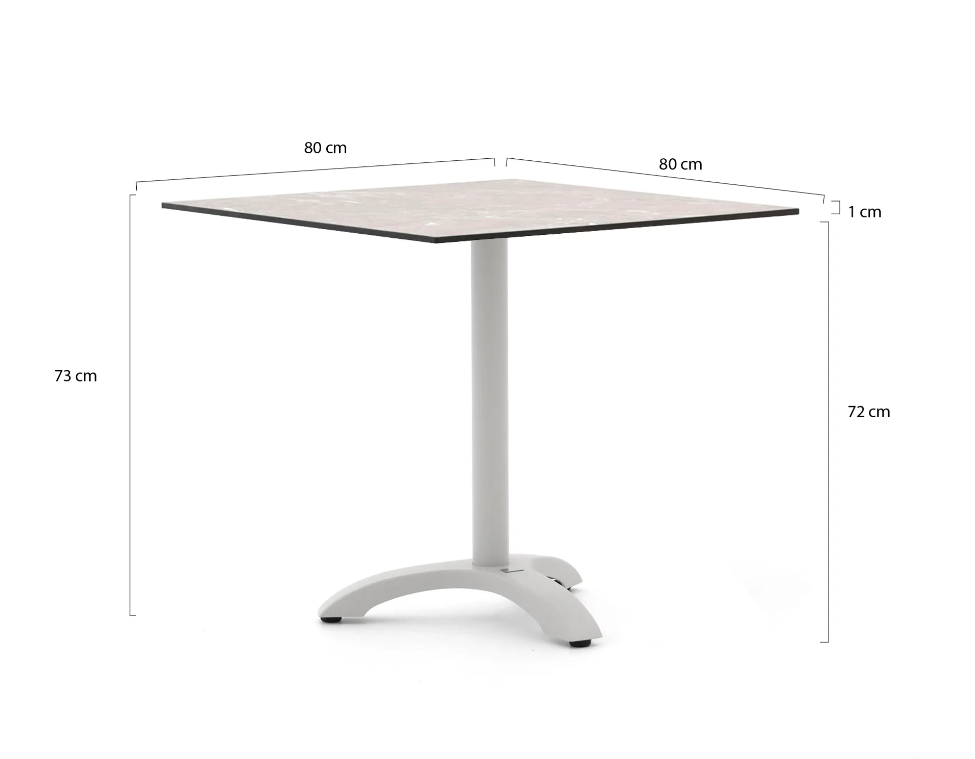 Bellagio Lisio tuintafel 80x80x73cm