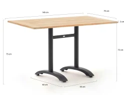 Bellagio Lisio tuintafel 140x80x75cm