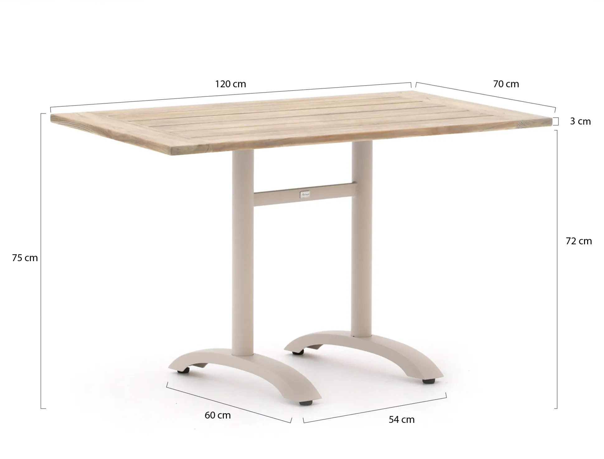 Bellagio Lisio tuintafel 120x70x75cm
