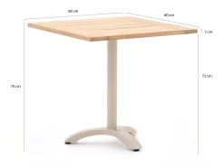 Bellagio Lisio tuintafel 80x80x75cm