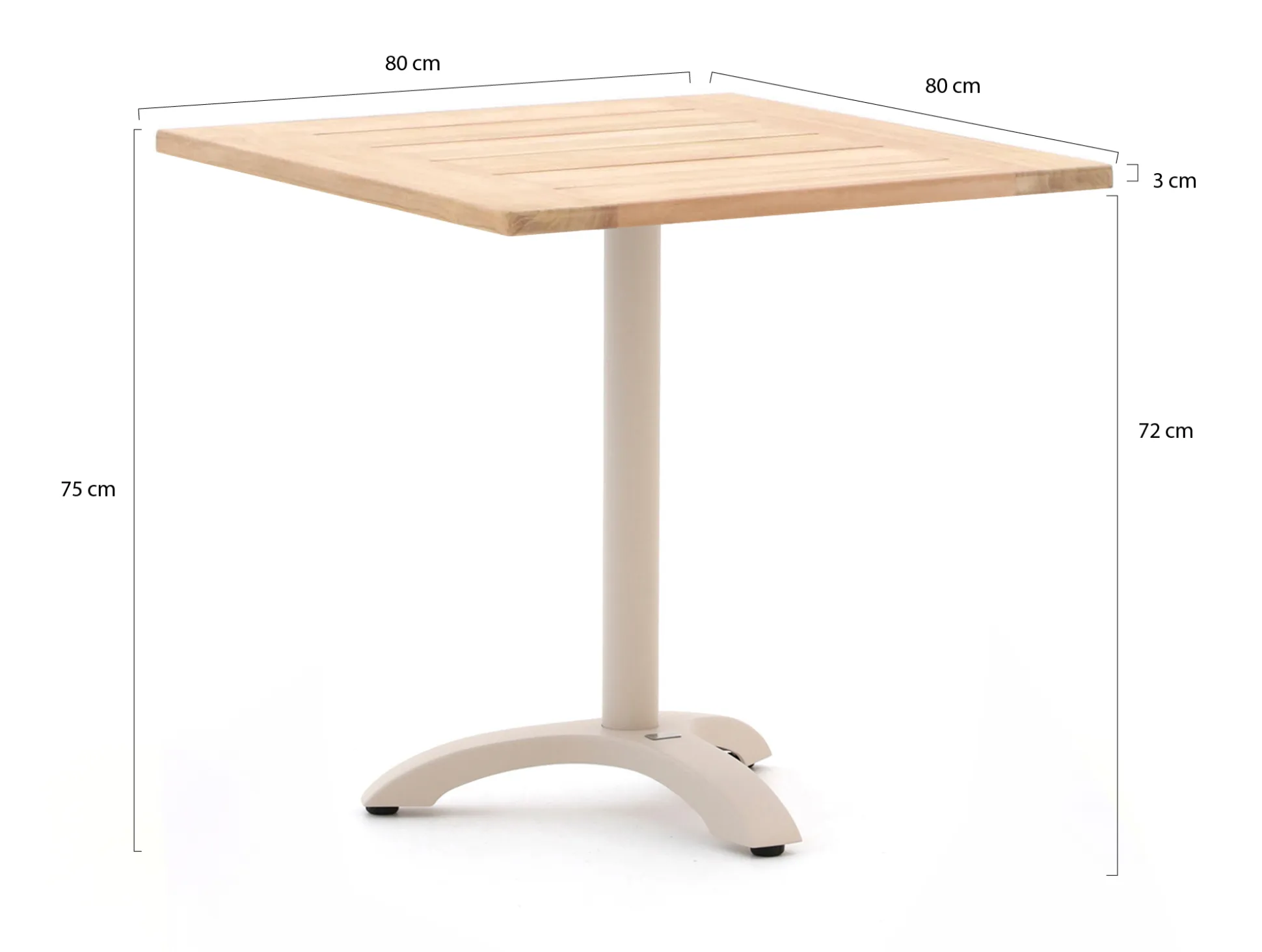 Bellagio Lisio tuintafel 80x80x75cm