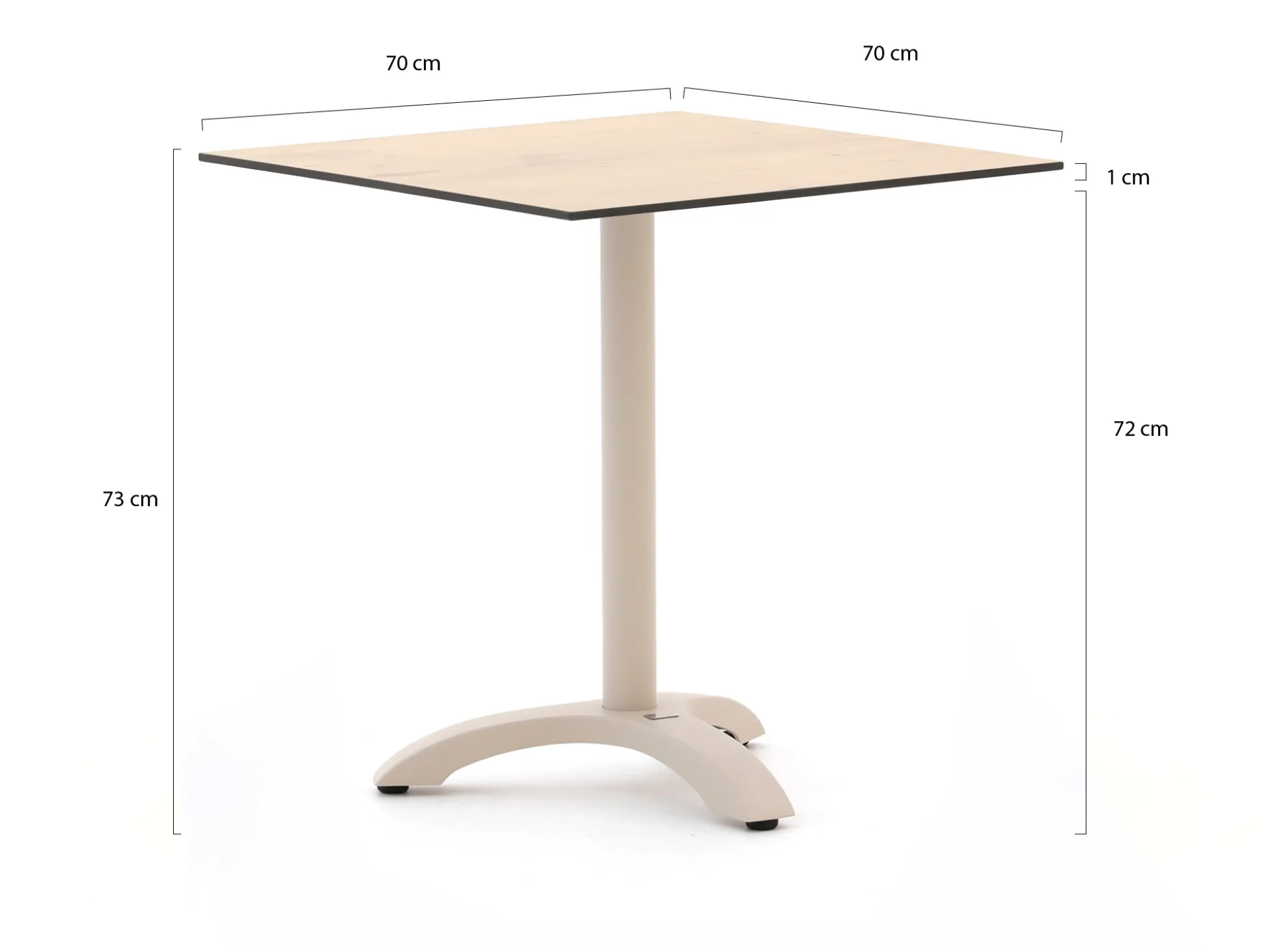 Bellagio Lisio tuintafel 70x70x73cm