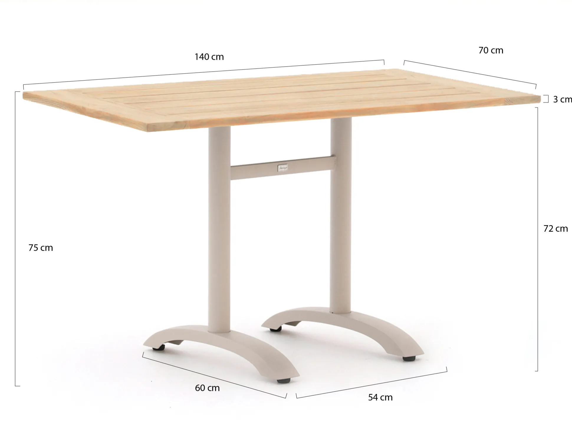 Bellagio Lisio tuintafel 140x80x75cm
