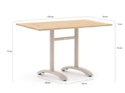 Bellagio Lisio tuintafel 120x70x75cm