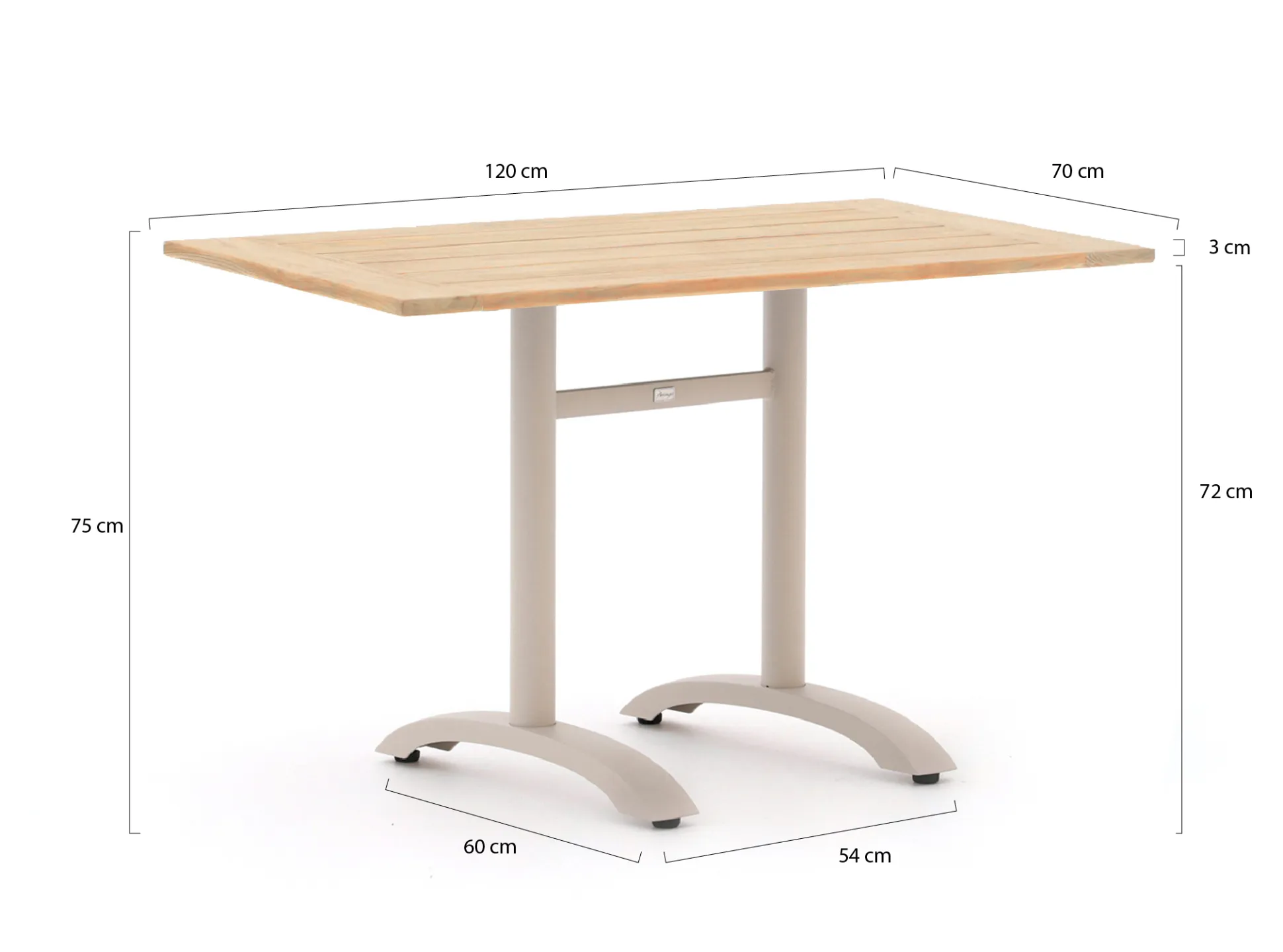 Bellagio Lisio tuintafel 120x70x75cm