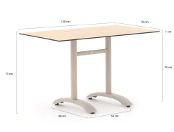 Bellagio Lisio tuintafel 120x70x73cm