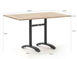Bellagio Lisio tuintafel 140x80x75cm