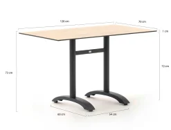 Bellagio Lisio tuintafel 120x70x73cm