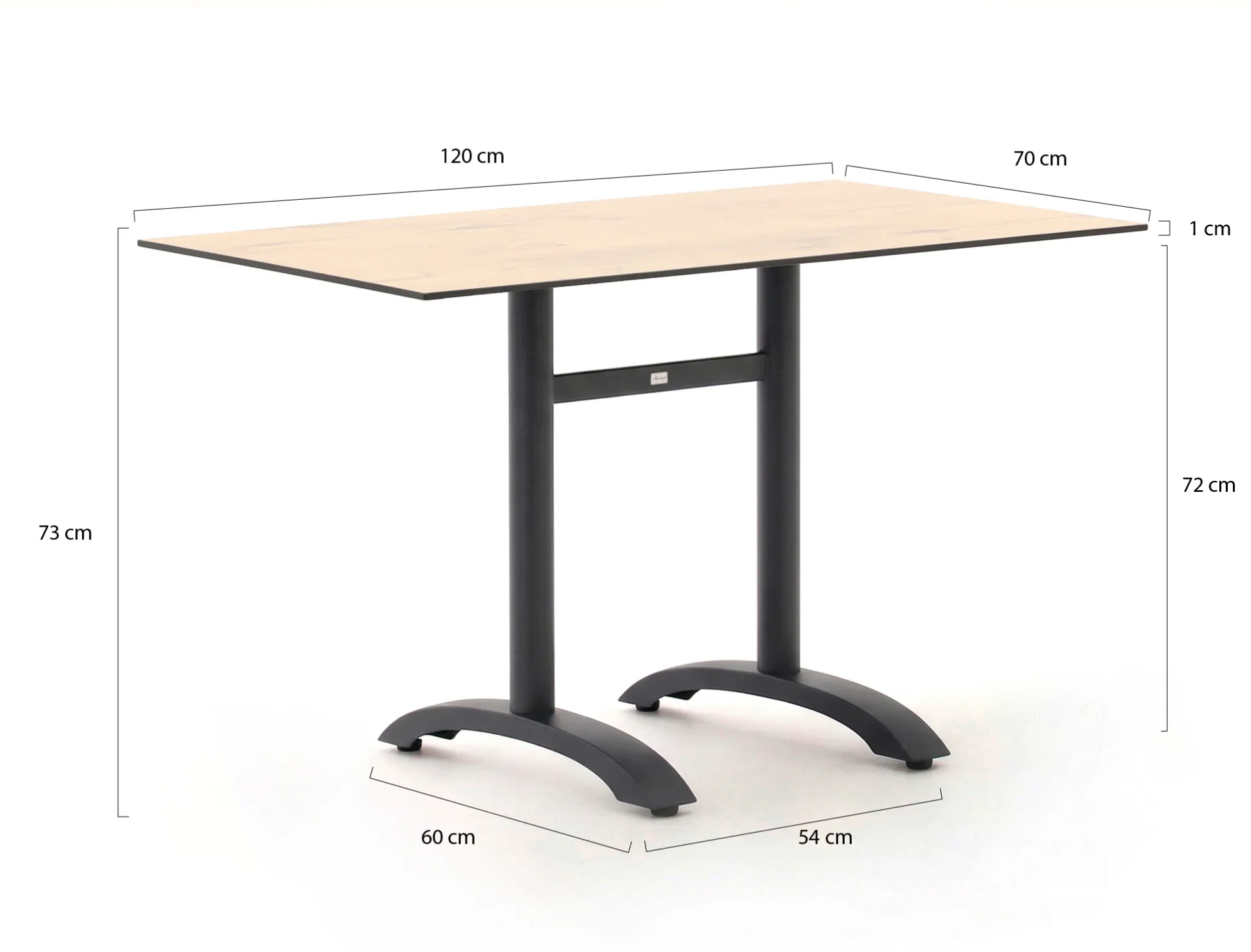 Bellagio Lisio tuintafel 120x70x73cm