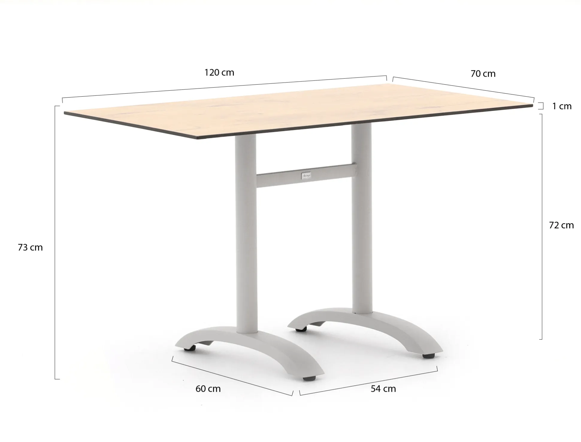 Bellagio Lisio tuintafel 120x70x73cm