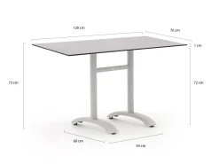 Bellagio Lisio tuintafel 120x70x73cm