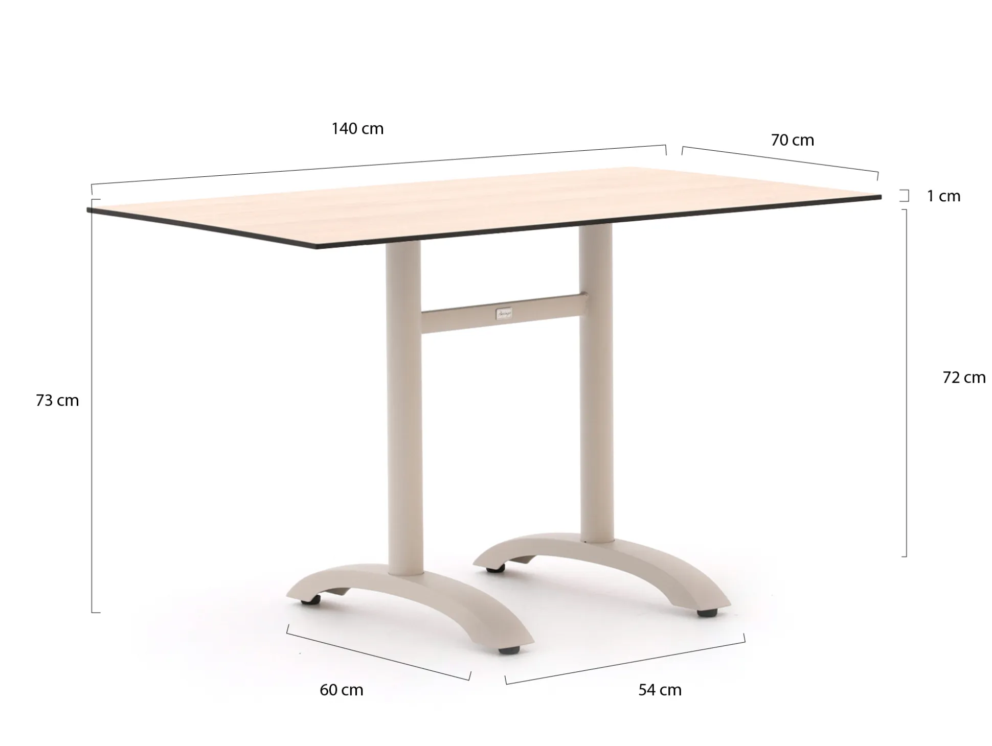 Bellagio Lisio tuintafel 140x80x73cm
