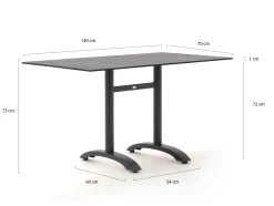 Bellagio Lisio tuintafel 140x80x73cm