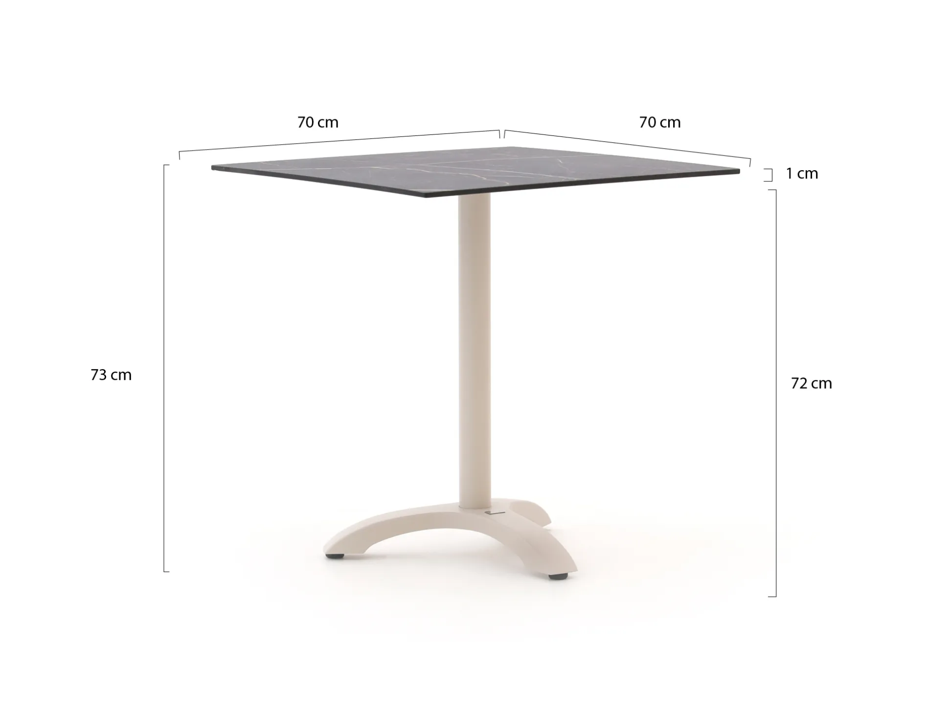 Bellagio Lisio tuintafel 70x70x73cm