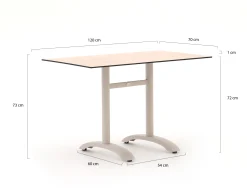 Bellagio Lisio tuintafel 120x70x73cm